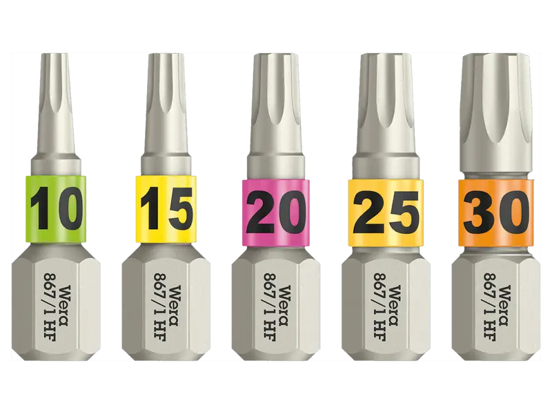 Image du produit de Wera 867/1 TX HF - Embouts de tournevis 1/4" pour vis à six lobes internes (Torx®) avec fonction de maintien