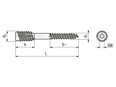 Dessin technique avec dimensions de Toproc® Baby - Vis pour montage à distance à six pans creux