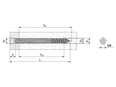 Dessin technique avec dimensions de Vis pour fenêtres à tête cylindrique et six pans creux