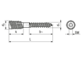 Dessin technique avec dimensions de Vis pour montage à distance à six pans creux