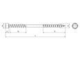 Disegno tecnico con quote di SPAX® Iso - Viti isolanti a testa cilindrica con filettatura di fissaggio e cava esalobata T-STAR plus con punta 4CUT