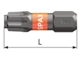 Dessin technique avec dimensions de SPAX® - Embouts de tournevis 1/4" pour vis SPAX® à six lobes internes T-STAR plus, exécution courte