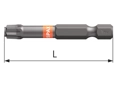 Dessin technique avec dimensions de SPAX® - Embouts de tournevis 1/4" pour vis SPAX® à six lobes internes T-STAR plus, exécution longue