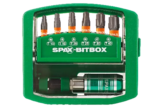 BN 20947 | Assortiment SPAX-BITBOX 1/4" pour vis SPAX® à six lobes internes T-STAR plus, exécution courte