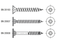 Dessin technique avec dimensions de SPAX® T-Loc - Mallette de montage de vis pour panneaux d'agglomérés pour la fabrication de meubles à six lobes internes T-STAR plus entièrement / partiellement filetées avec pointe 4CUT