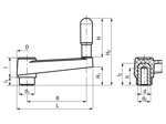 Technische Zeichnung mit Maßen von ELESA® MT-AT