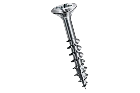 BN 21604 | Vis à tête fraisée pour fixation de ferrures partiellement filetées, crans de freinage et empreinte cruciforme Pozidriv forme Z avec pointe 4CUT