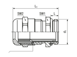 Technical drawing with dimensions of JACOB® PERFECT - Cable glands with metric thread standard