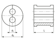 Disegno tecnico con quote di JACOB® KADL - Guarnizioni per il passaggio di più cavi