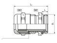 Technical drawing with dimensions of JACOB® PERFECT - Cable glands with Pg thread standard