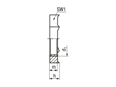 Technical drawing with dimensions of JACOB® - Hex nuts with Pg thread and cutting edges for equipotential bonding