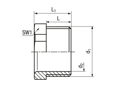 Technical drawing with dimensions of JACOB® - Pressure screws with Pg thread