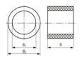 Disegno tecnico con quote di JACOB® - Guarnizioni di tenuta per la serie BASIC con filettatura Pg