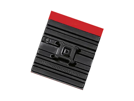 Product image of HellermannTyton® FlexTack FMB4APT-A-PA66HS-BK - 4-way adhesive backed mounts flexible, for cable ties heat stabilized
