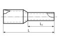 Technical drawing with dimensions of End sleeves with PP-insulation Standard DIN