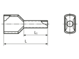 Technical drawing with dimensions of Twin sleeves with PP-insulation Standard 1D