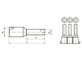 Technical drawing with dimensions of End sleeves with PP-insulation, cut-strips Standard 1D
