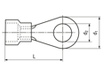 Disegno tecnico con quote di Capicorda ad anello preisolati in PC