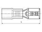 Dibujo técnico con dimensiones de Terminales hembra desconectables con aislamiento de PC