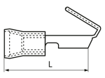Dibujo técnico con dimensiones de Terminales desconectables a cuestas macho/hembra con aislamiento de PC