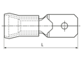 Disegno tecnico con quote di Capicorda ad innesto maschio preisolati in PVC