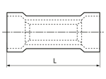 Dibujo técnico con dimensiones de Conectores paralelos con aislamiento de PVC