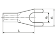 Disegno tecnico con quote di Capicorda a forcella non isolati