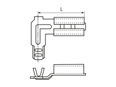 Disegno tecnico con quote di Capicorda ad innesto femmina laterale non isolati