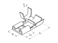 Disegno tecnico con quote di BM - Capicorda ad innesto femmina laterale non isolati