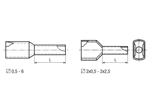 Dibujo técnico con dimensiones de Surtido punteras huecas punteras aisladas y punteras dobles para cable Estándar 1D