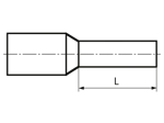 Dibujo técnico con dimensiones de Cajas de surtido de punteras, redondas férulas individuales aisladas, serie de color 2F Estándar 2F