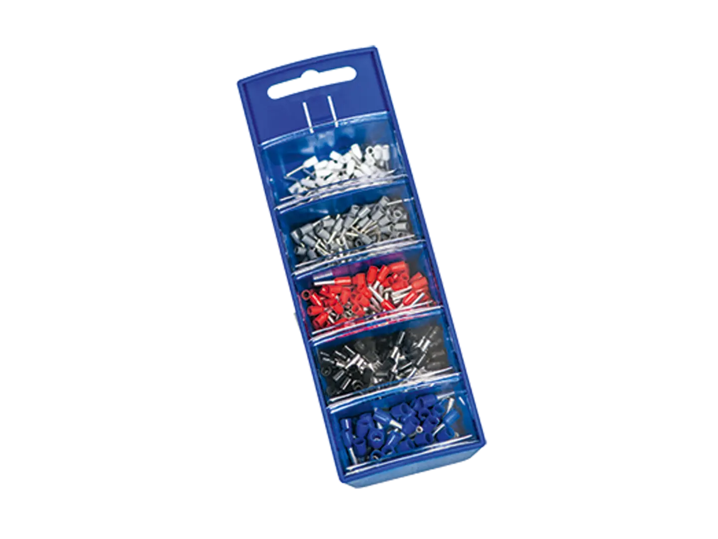 BN 22566 | Aderendhülsen-Sortimentsboxen, blau isolierte Einzel-Aderendhülsen, Farbreihe DIN