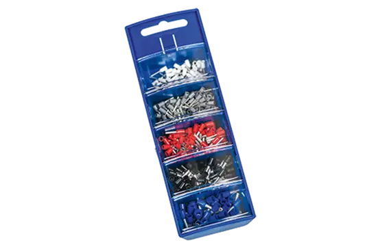 BN 22566 | Assortment box with ferrules, blue insulated single ferrules, colourcode DIN