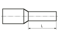 Technical drawing with dimensions of Assortment box with ferrules, blue insulated single ferrules, colourcode DIN
