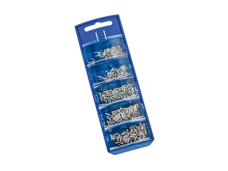Product image of Assortment box with ferrules, blue non insulated ferrules