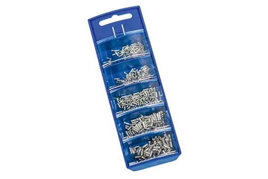 BN 22567 | Assortment box with ferrules, blue non insulated ferrules