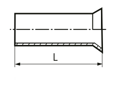 Technical drawing with dimensions of Assortment box with ferrules, blue non insulated ferrules