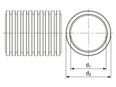 Technical drawing with dimensions of REIKU® PA-REG - Tubings for cable protection simple version