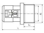 Disegno tecnico con quote di REIKU® PA-GOB