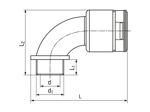 Disegno tecnico con quote di REIKU® VP-BRB