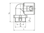 Disegno tecnico con quote di REIKU® PA-SOB