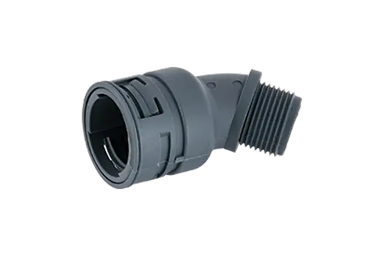 BN 22716 | Arched elbows 45° with integrated seal and male thread