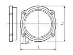 Dessin technique avec dimensions de REIKU® PAGOG - Armatures de raccordement droites pour tuyaux ondulés