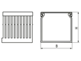 Technical drawing with dimensions of ELETTROCANALI® VKSECS - Slotted trunking