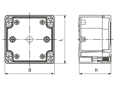 치수가 포함된 기술 도면: SPELSBERG® PC - Housings TG PC, transparent