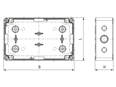Technical drawing with dimensions of SPELSBERG® TK PS - Housings TK PS flat