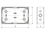 Dibujo técnico con dimensiones de SPELSBERG® TK PC - Caja vacía TK PC plana, transparente