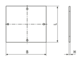 치수가 포함된 기술 도면: SPELSBERG® TK MPI - Mounting plates