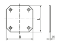 치수가 포함된 기술 도면: SPELSBERG® MPS - Mounting plates