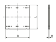 Technical drawing with dimensions of SPELSBERG® AK MPI - Mounting plates